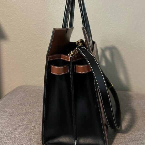 Leather and Vintage Check Two-handle Medium Title Bag - Picture 5 of 9